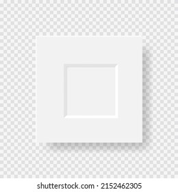 White realistic square blank frame. Empty white frame mockup template.