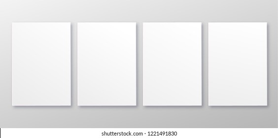 White realistic square empty picture frame on transparent background. mockup template isolated on neutral background. Vector illustration
