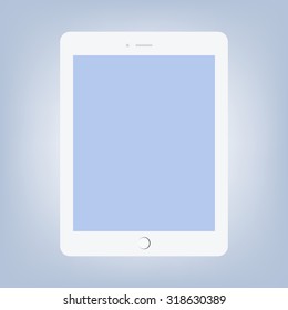 White realistic tablet vector illustration.