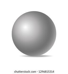 White realistic three-dimensional sphere isolated on white background. Vector illustration. Eps 10.