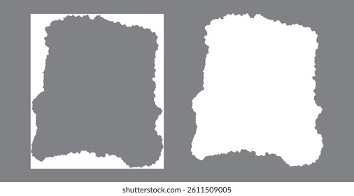 White realistic torn or ripped paper strip collection with grunge edge and Paper rip texture background 