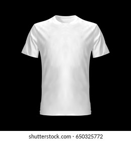 White Realistic Tshirt On Black Background Stock Vector (Royalty Free ...