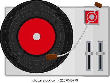 White record player, illustration, vector on a white background.