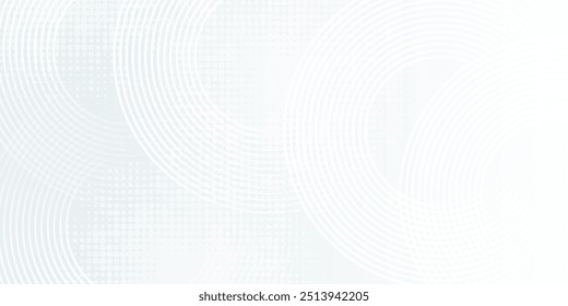 white rectangle White abstract background. Modern circle lines pattern. Futuristic concept. Minimal geometric design.