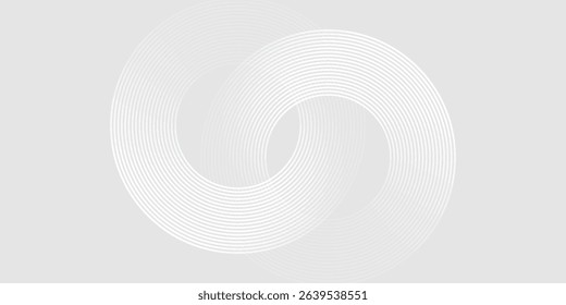 white rectangle White abstract background. Modern circle lines pattern. Futuristic concept. Minimal geometric modern abstract vector