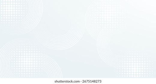 white rectangle White abstract background. Modern circle lines pattern. Futuristic concept. Minimal geometric design.