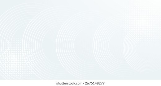 retângulo branco Fundo abstrato branco. Moderno padrão de linhas de círculo. Conceito futurista. Design geométrico mínimo.