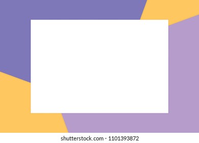 white rectangle frame on colorful pastel soft paper banner cosmetics for copy space message, minimal flat lay style fashionable cosmetics pastel color top view wallpaper geometric overlays (vector)
