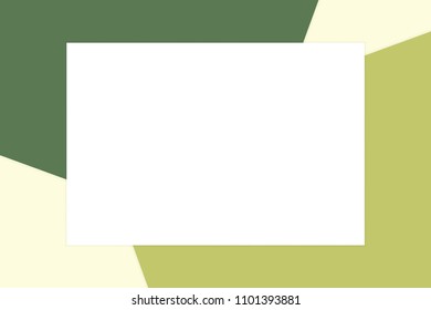white rectangle frame on colorful pastel soft paper banner cosmetics for copy space message, minimal flat lay style fashionable cosmetics pastel color top view wallpaper geometric overlays (vector)