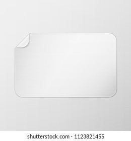 White Rectangle peel off paper sticker
