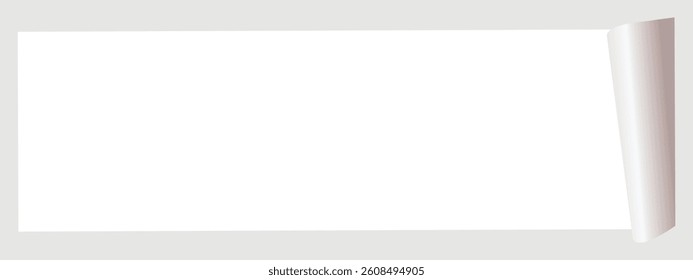 White Rectangle Peel Off Sticker on Grey Background