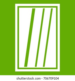 White rectangle window icon white isolated on green background. Vector illustration