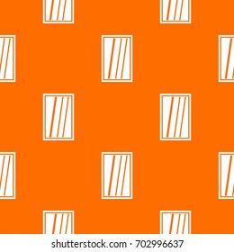 White rectangle window pattern repeat seamless in orange color for any design. Vector geometric illustration