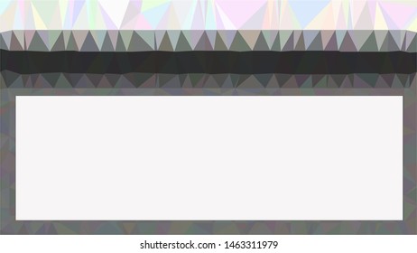 White rectangle to write stuff on surrounded by modern black white and gray gradient triangle background texture made out of triangles in vector art, to be used for sites/posters (Low Poly texture)