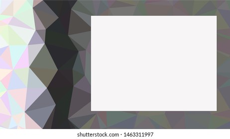 White rectangle to write stuff on surrounded by modern black white and gray gradient triangle background texture made out of triangles in vector art, to be used for sites/posters (Low Poly texture)