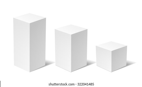 White rectangles isolated on white background. Vector illustration