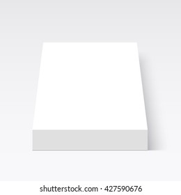 White rectangular box. 3D. Package. Vector illustration.