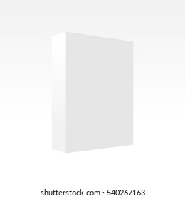 White rectangular box isolated. Box mockup for design, logo or text. Vector illustration.