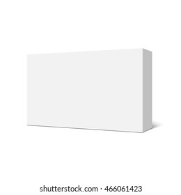 White Rectangular Box. Package. Vector Illustration.