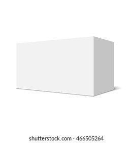 White Rectangular Box. Package. Vector Illustration.