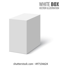 White rectangular box. Vector illustration.