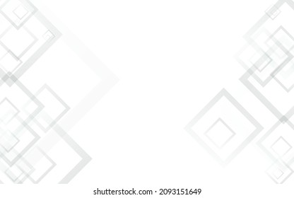 White Rectangular Concept Vector  Background. 3d Element Frame. Gray Contemporary Banner. Light Architecture Template.