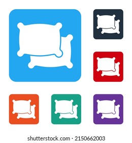 White Rectangular pillow icon isolated on white background. Cushion sign. Set icons in color square buttons. Vector