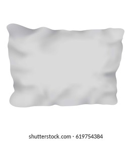 White rectangular pillow mockup. Realistic illustration of white rectangular pillow vector mockup for web