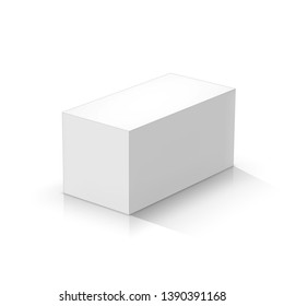White rectangular prism. Vector illustration