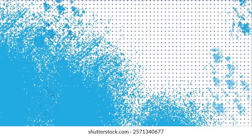 White recycled craft paper texture as background. Blue paper texture, old vintage pages or grunge sketch from old newspapers. an elegant combination of blue dots

