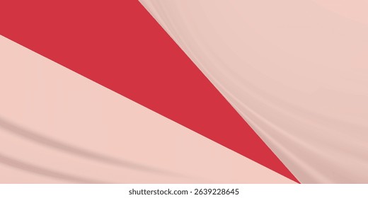 white red abstract background with line flowing particles. Digital future technology concept. vector illustration.