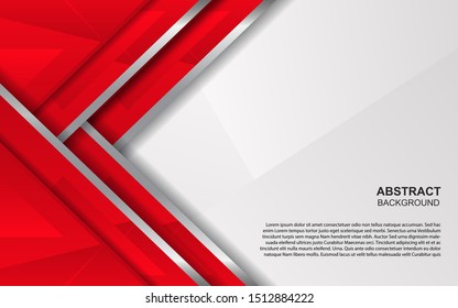 White and red abstract background vector. Modern concept with silver effect for use element cover, corporate banner, advertising, flyer, brochure, flyer, presentation