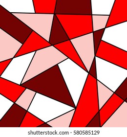 white red abstract geometric vector background, stained glass