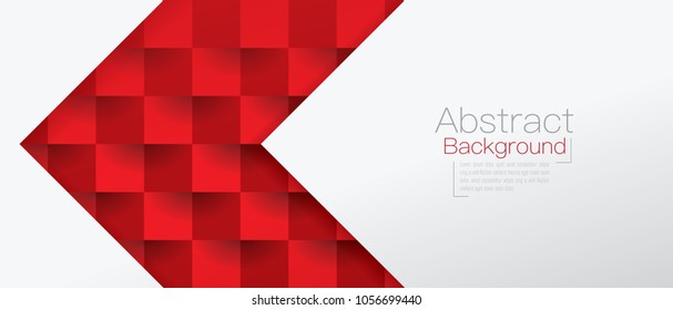 White and red abstract texture. Vector background 3d paper art style can be used in cover design, book design, poster, flyer, cd cover, website backgrounds or advertising.