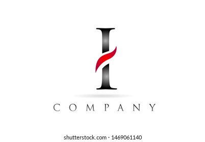 white red alphabet letter I logo design suitable for a company or business