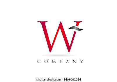 white red alphabet letter W logo design suitable for a company or business