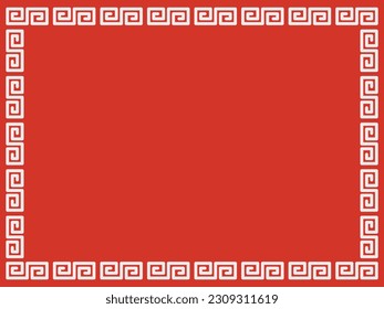 White and red Asian-inspired background frame
