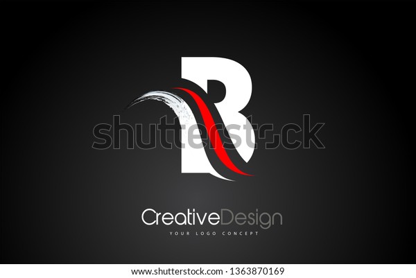 White Red B Letter Design Brush Stock Vector (Royalty Free) 1363870169 ...