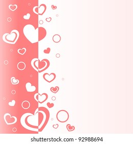 White and red background with hearts