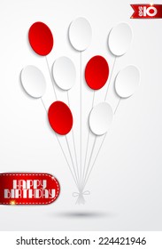 White and red balloons made ??of paper