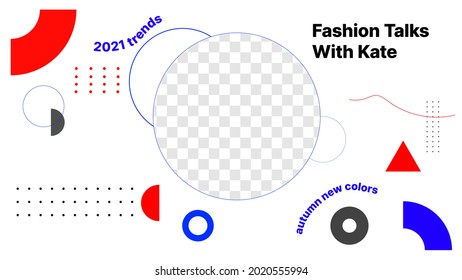 White and Red Banner for Account on Video Platform. Template For Social Media. Put your Logo and Header Under the Background. Vector illustration