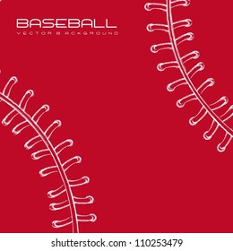 White And Red Baseball Background. Vector Illustration