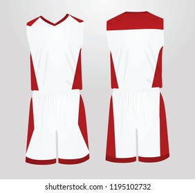 White and red basketball uniform. vector illustration