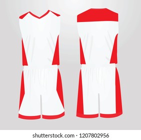 White and red basketball uniform. vector illustration,