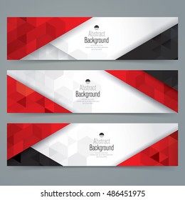 White, red and black abstract background banner. Collection banner design.