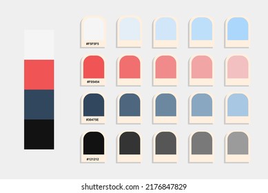 White red blue black color palette, cold colors catalog, colour matching, rgb pantone colors, harmonious colours palette sample, design and edit idea, compatible color codes