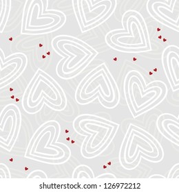 white and red border hearts on light patterned background romantic love related seamless pattern