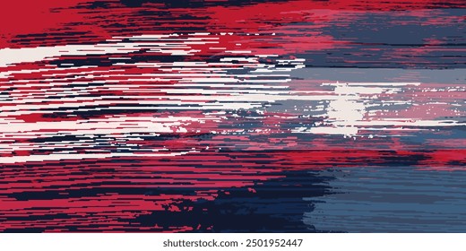 white and red brush stroke pattern The dark navy blue background 