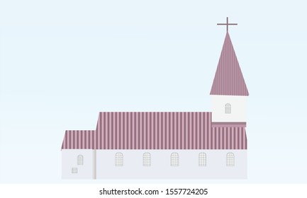  white and red building shape design