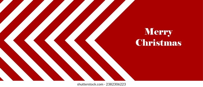 Fondo de la tarjeta de Navidad de patrón retro de chevron blanco y rojo. Ilustración vectorial.